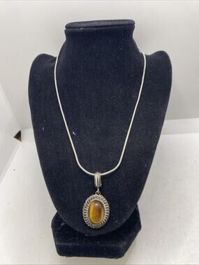 Womens Vintage Tiger Eye Necklace